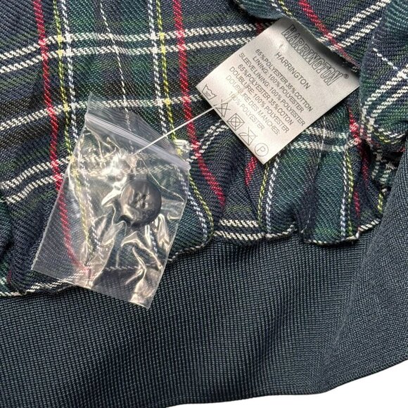 NWT Original Harrington Jacket Men's Size XL Navy Blue, Tartan Plaid Lining - Picture 6 of 7